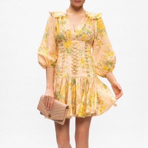 Zimmermann Dresses Zimmermann Amelie Corset Laceup Floralprint
